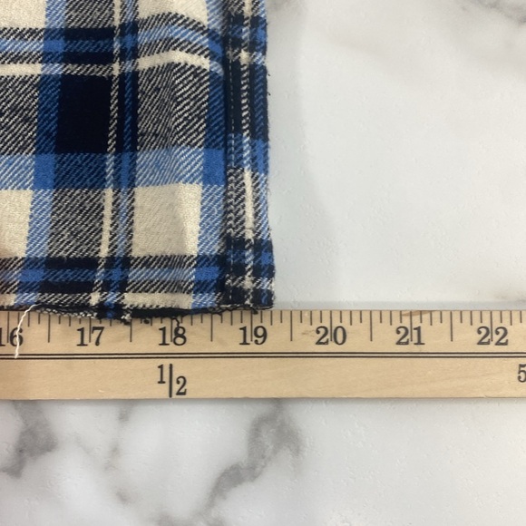 Sojara Button Cropped Jacket Women Size Small Blue Sequin Star Flannel Plaid - Picture 10 of 11